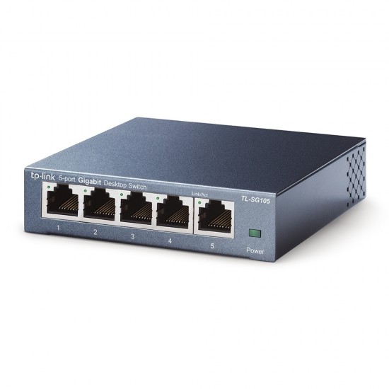 Switch TP-Link Gigabit Ethernet TL-SG105, 10/100/1000Mbps, 5 Puertos - No Administrable 5PTOS GIGABIT  SIN ADMINISTRACION