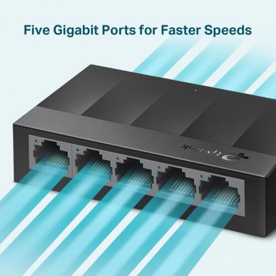 Switch TP-Link Gigabit Ethernet LS1005G, 5 Puertos 10/100/1000Mbps, 10 Gbit/s, 2000 Entradas - No Administrable SWITCH  5GIGABIT RJ45 PORTS  DESKT