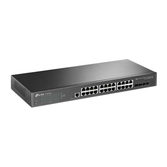 Switch TP-Link Gigabit Ethernet JetStream, 24 Puertos 10/100/1000Mbps + 4 Puertos SFP+, 128 Gbit/s, 16.000 Entradas - Gestionado MANAGED SWITCH WITH 4 10GE SFP