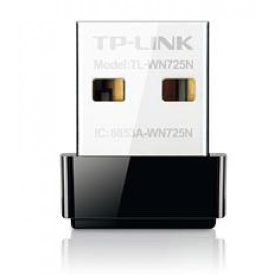 TP-Link Adaptador de Red USB TL-WN725N, Inalámbrico, 2.4 - 2.4835GHz 150MBPS