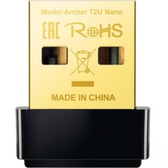 TP-Link Adaptador de Red USB Archer T2U Nano, Inalámbrico, WLAN, 633 Mbit/s, 2.4/5GHz DE BANDA DUAL AC600